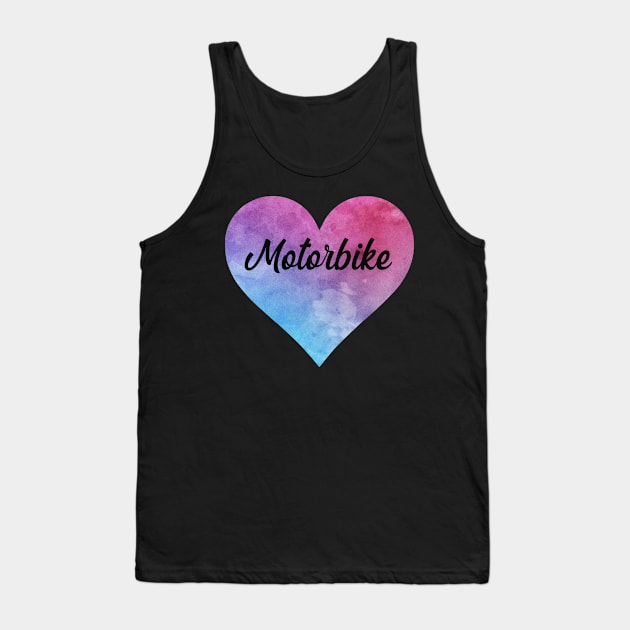 Motorbike girl watercolor heart sticker. Perfect present for mother dad friend him or her Tank Top by SerenityByAlex